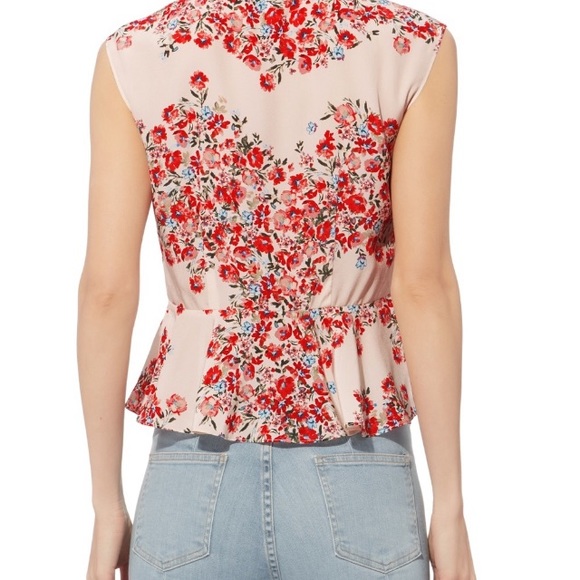 INTERMIX Greer Tie Front Peplum Top - Picture 2 of 11